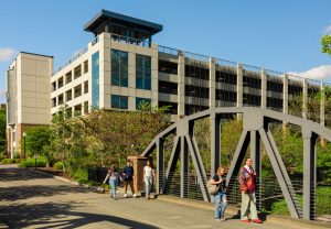 students walking on campus
