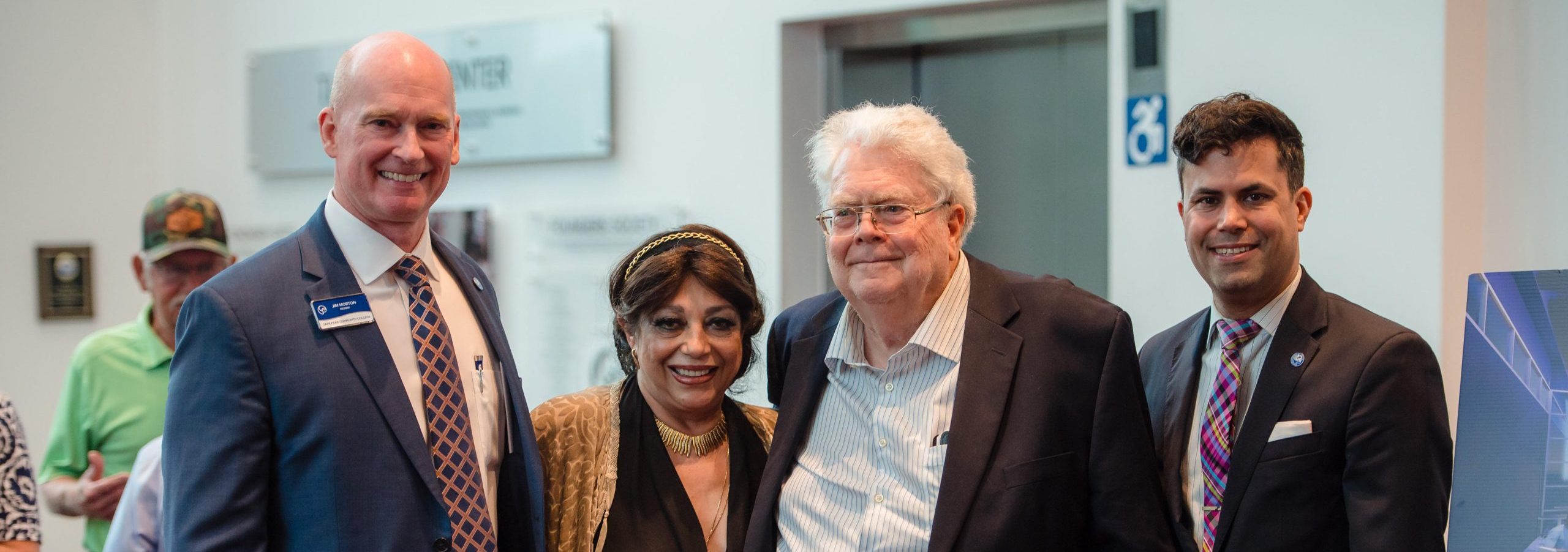President Jim Morton pictured with CFCC Donors, Henry and Roya Weyerhaeuser, and Shane Fernando