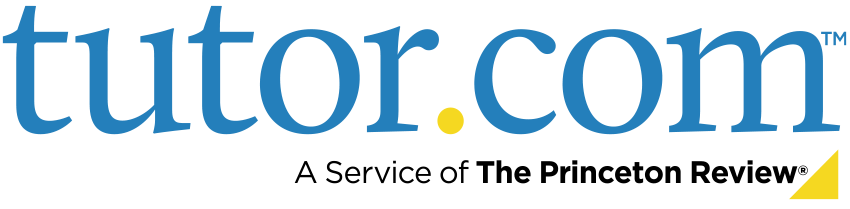 tutor.com logo with the text beneath: A service of The Princeton Review